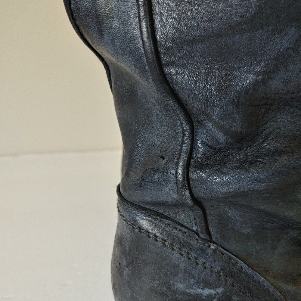 Freebird Contra Tall Boots Western Moto Size 7 Leather Blue Black - Picture 8 of 16